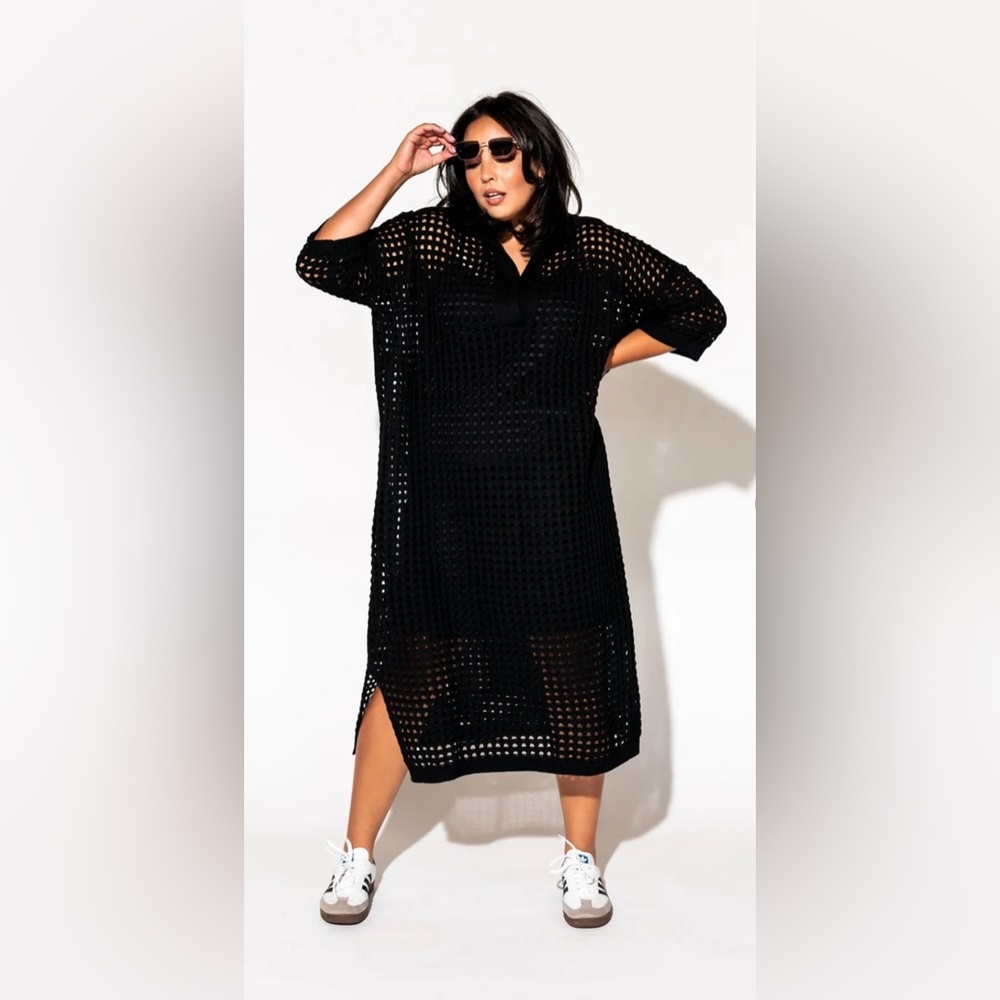Dressed in LALA Be Bold Oversized Knit Dress with Slip, size S/M. NWT.
